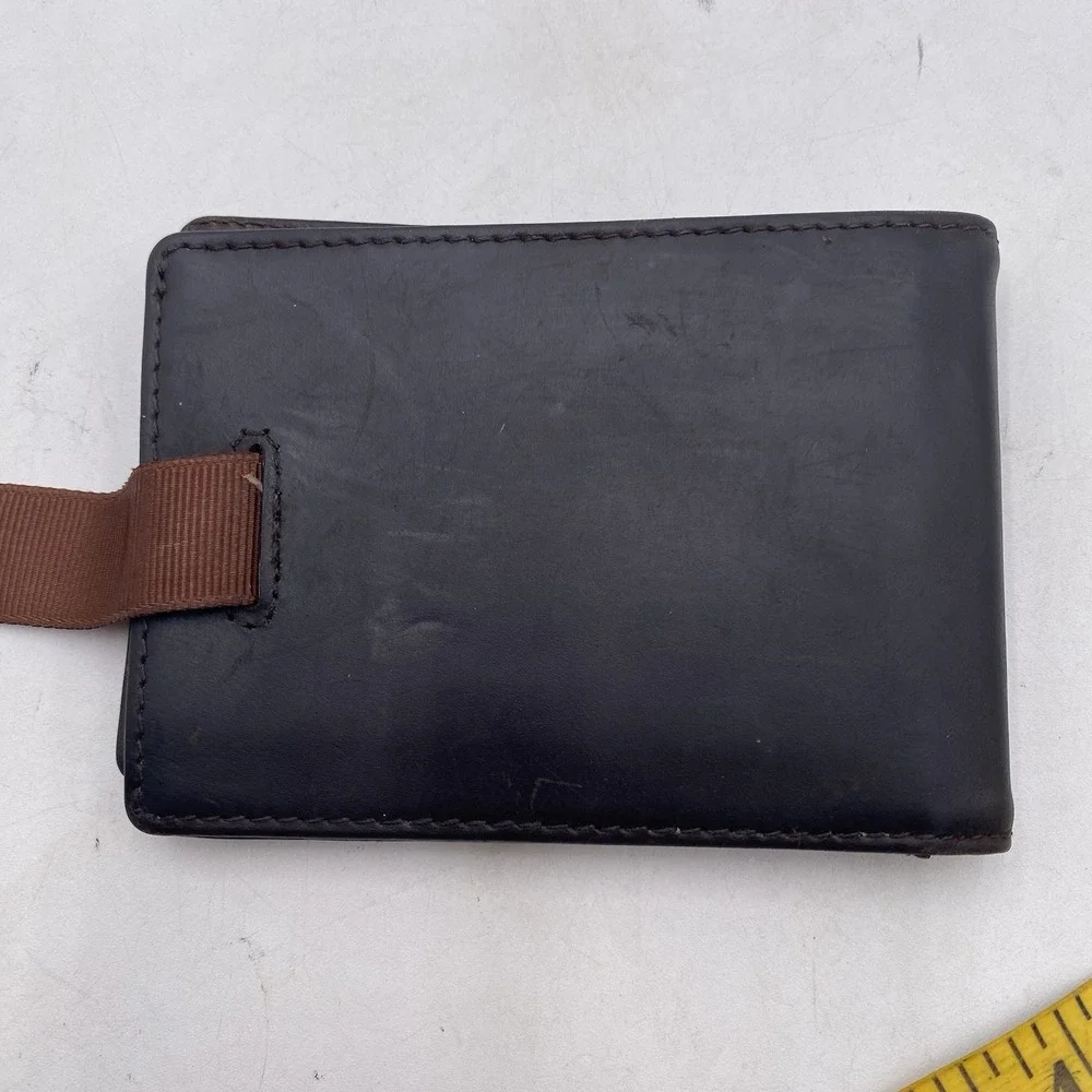 Serman Brands Wallet Dark Brown RFID Blocking Front‎ Back Pocket VGC